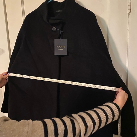 Cinzia Rocca Black Wool Cashmere Long Coat US 14 Made in Italy - Picture 13 of 13